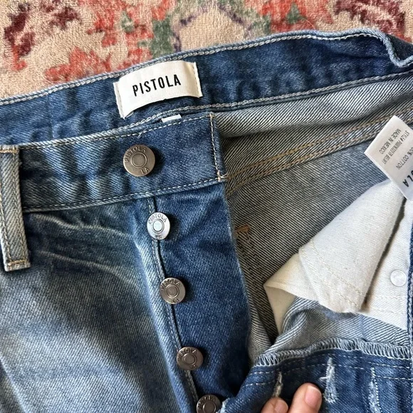 Pistola Light Blue Distressed Straight Leg Jeans - Picture 2 of 4